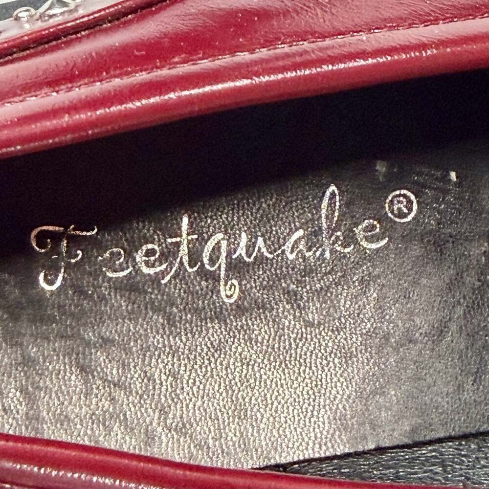 Feetquake Burgundy Studded Chunky Platform Loafers - Picture 5 of 8